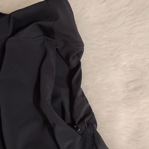 All In Motion Womens Skort Athletic Soft Mid-Rise Black Zip Pocket Stretch - Picture 4 of 5